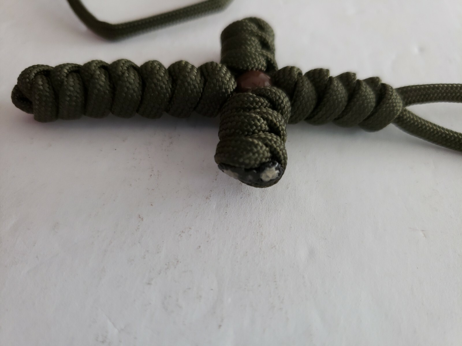 “Ranger” Paracord Cross Necklace -OD Green. BRAND NEW – HANDCRAFTED