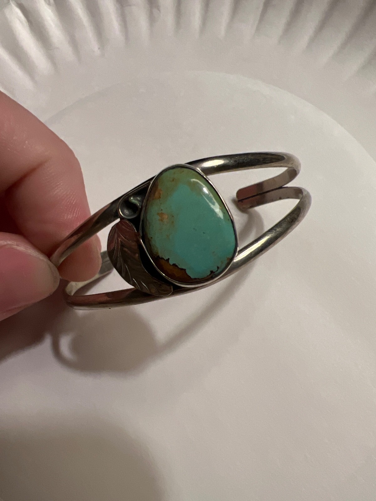 Real Turquoise, SW Alpaca Turquoise Cuff Adult- Medium Bracelet