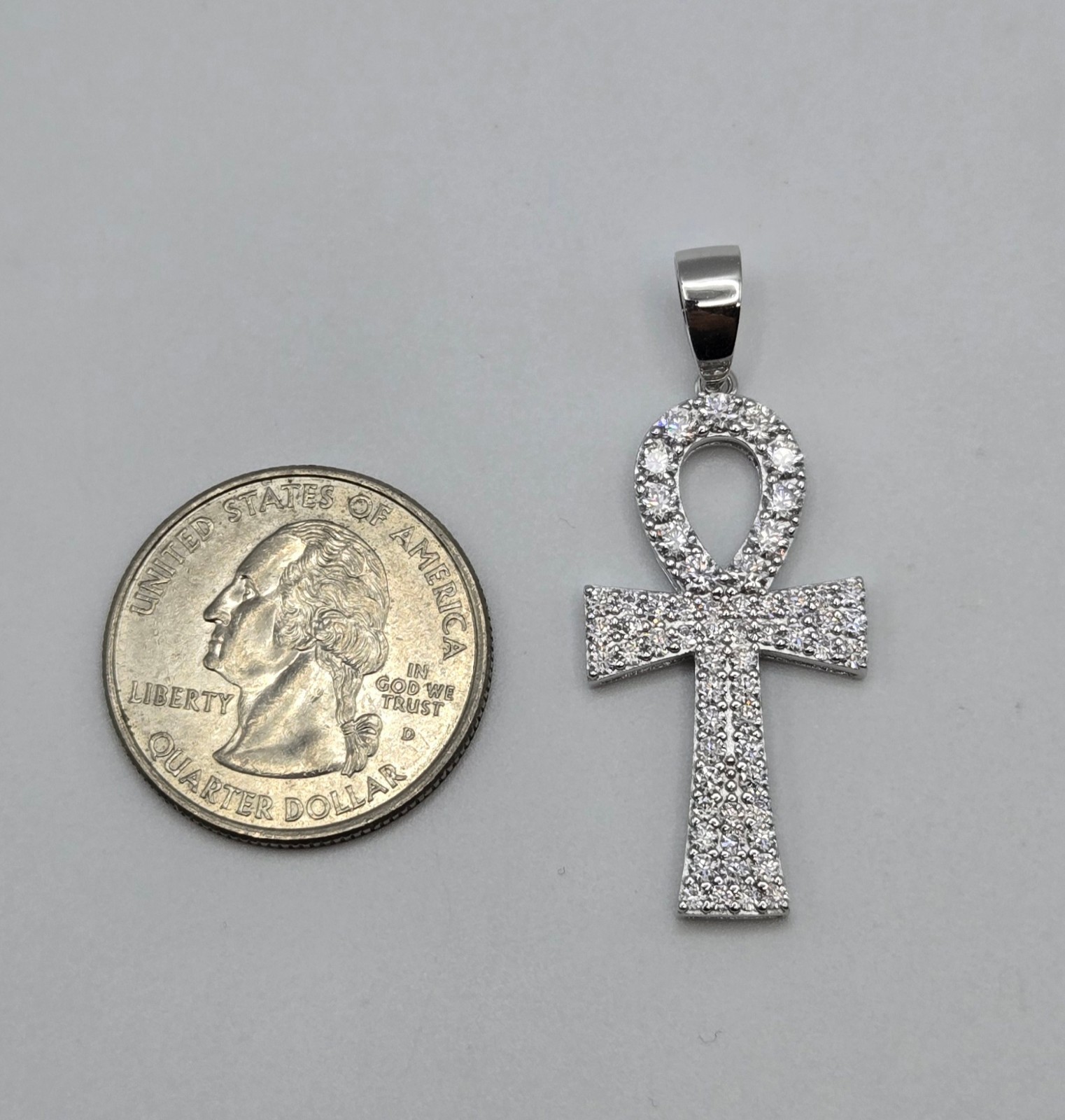 NEW MOISSANITE Solid 925 Sterling Silver PENDANT 2.0ctw Cross Pendant, USA