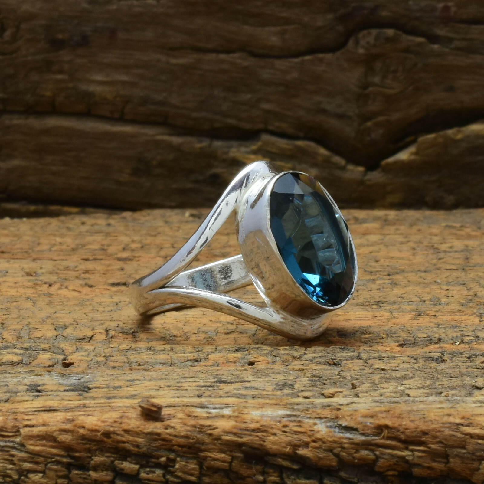 Fine Iolite Topaz Gemstone 925 Sterling Silver Handmade Ring All Size
