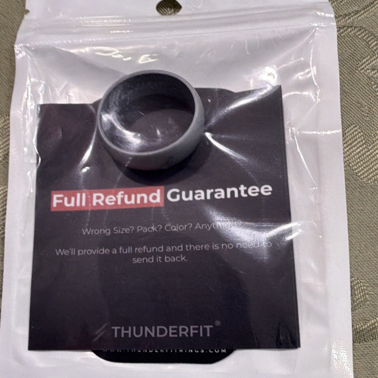 ThunderFit Silicone Ring Men’s Band Size 15 Gray No Stone MPN X0021YCA61