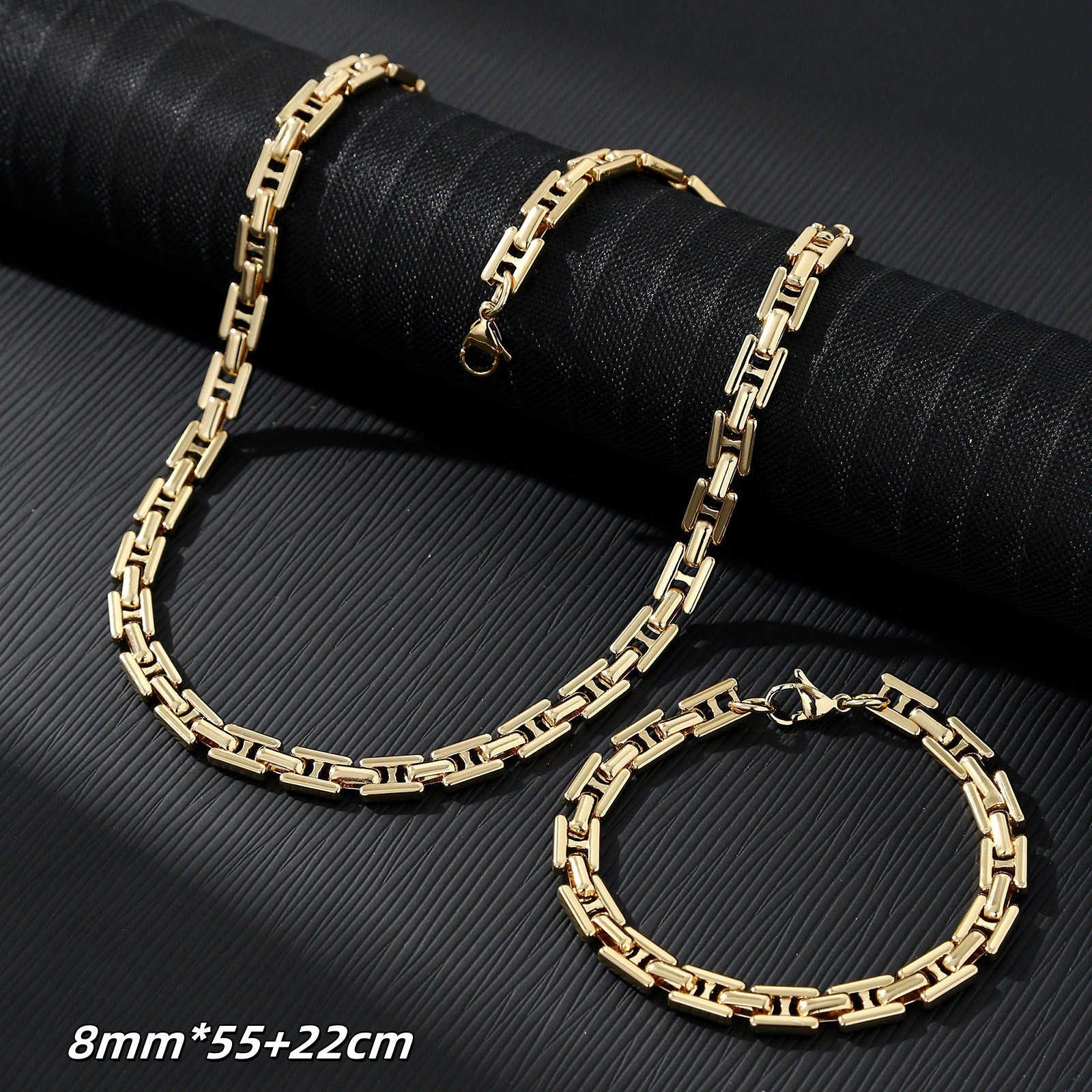 Fade-free Stainless Steel Link Set, Suitable for Men & Women Daily Wear