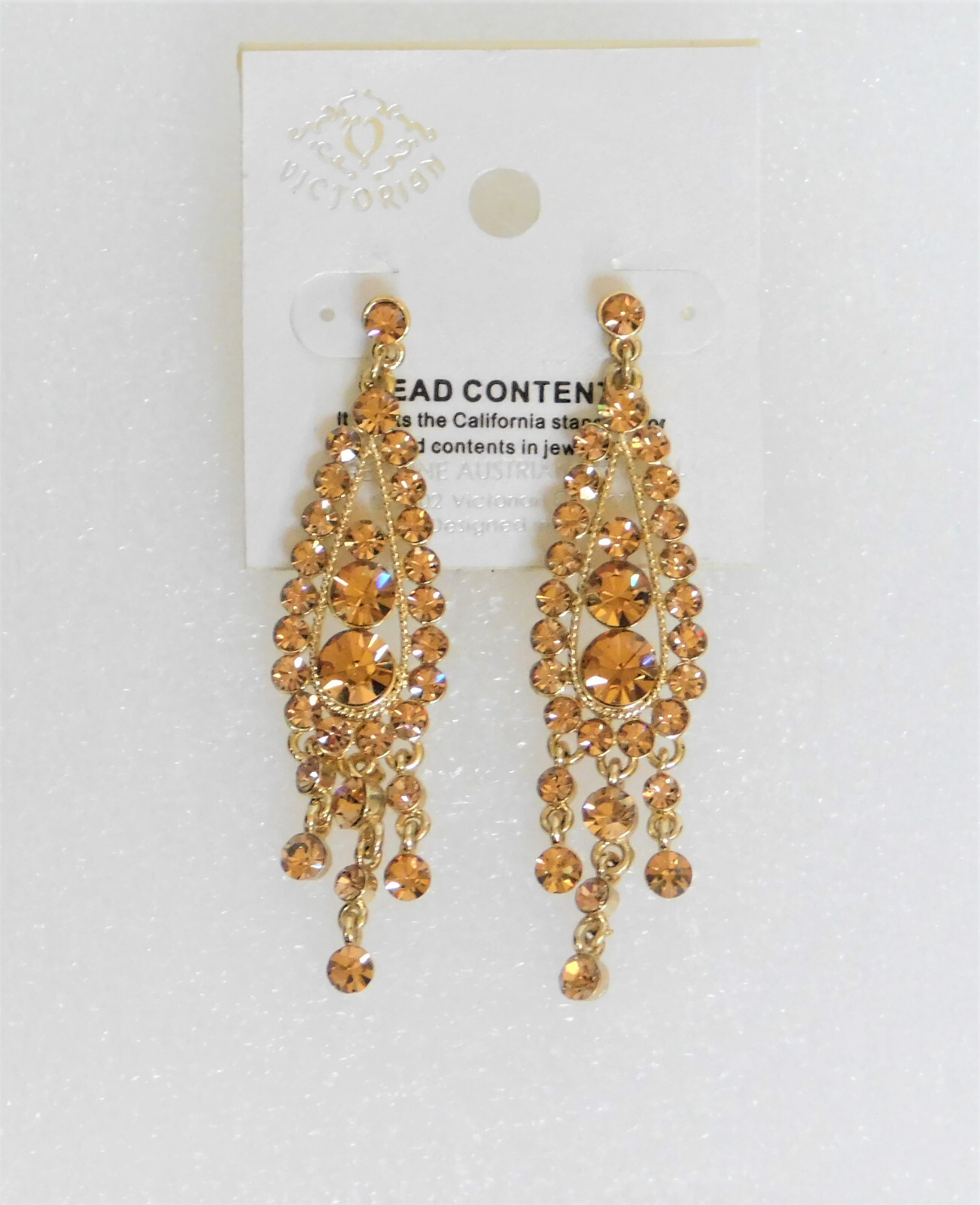 Victorian Collection Genuine Austrian Crystal Drop Chandelier Earrings