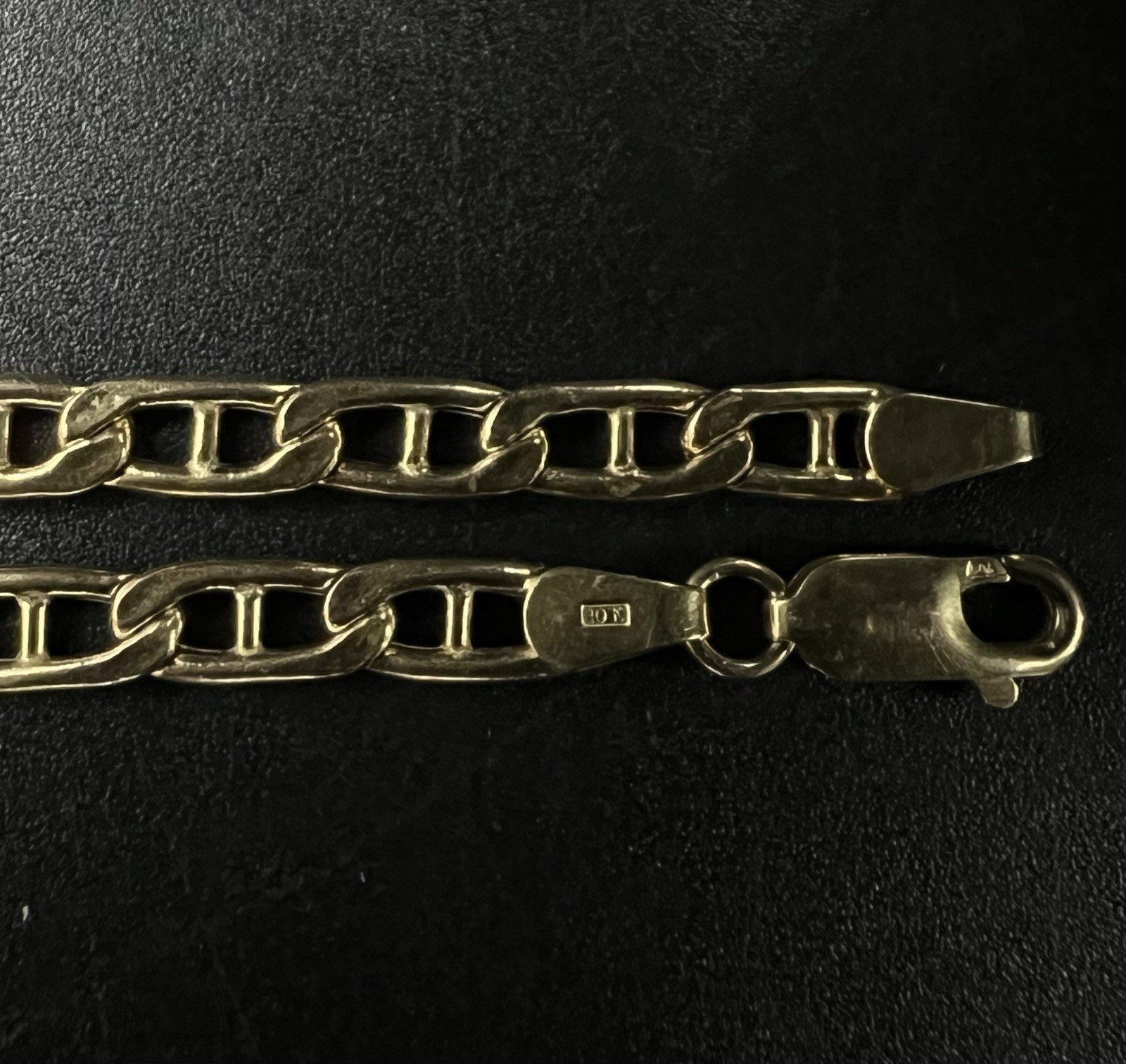 24” 10K Hollow Yellow Gold Diamond Cut Gucci Mariner Chain 11.07g | 4.3MM Italy