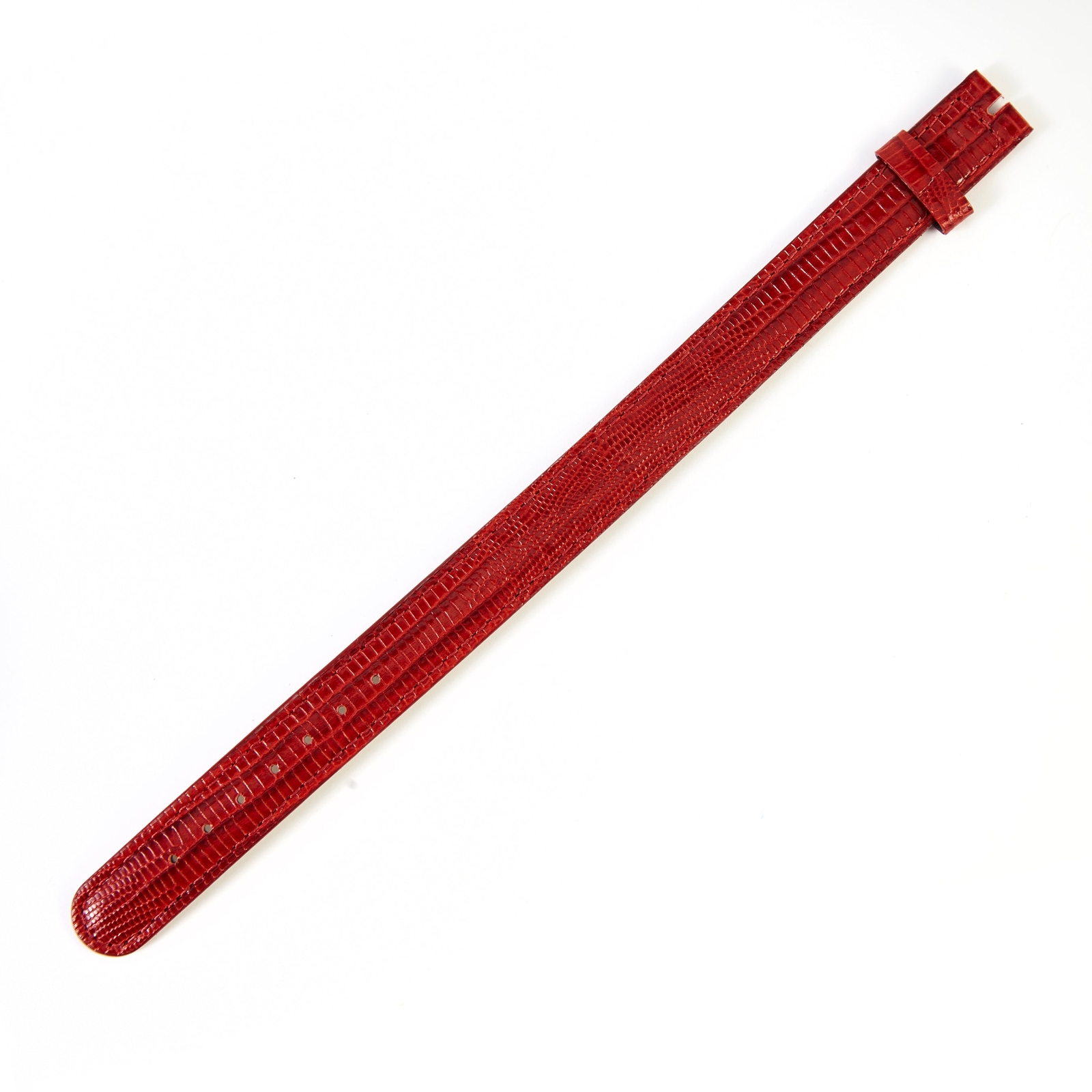 Ecclissi 14mm Red Lizard Grain Leather One-Piece Strap 15330 22560 Red