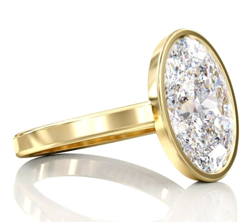 RARE 19.50 Ct Certified Oval Cut White Diamond 925 Silver Ring Treated