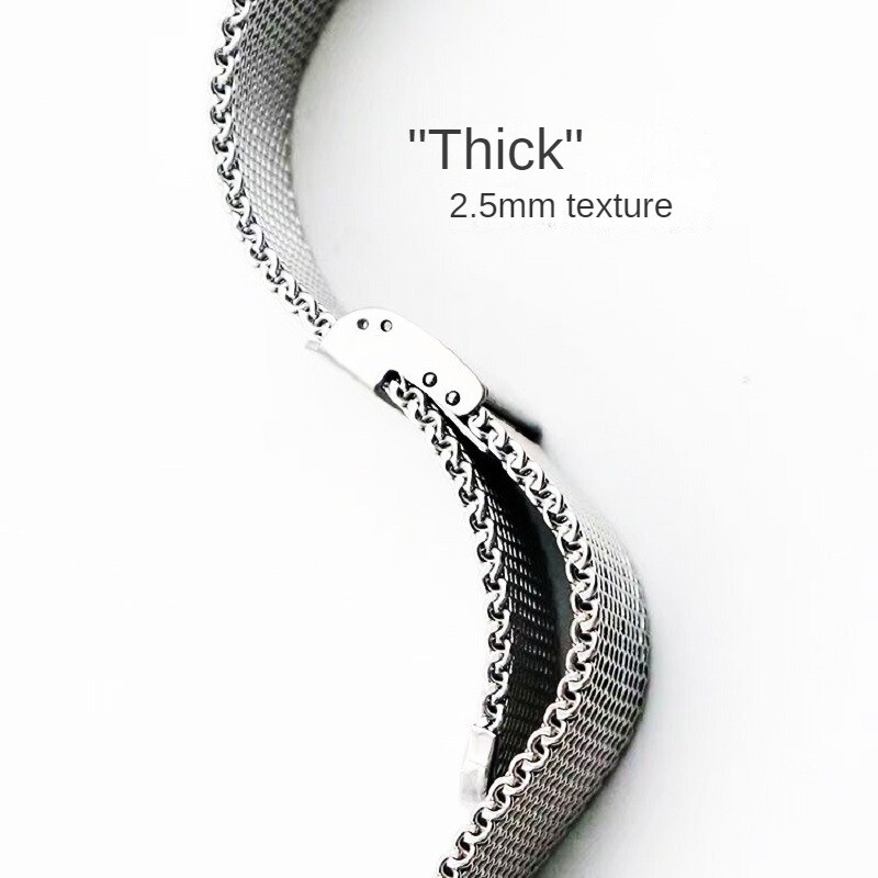 1.0 Wire Thicked mesh strap Milanese Braided Quick Release Watch Band 18 -24 mm