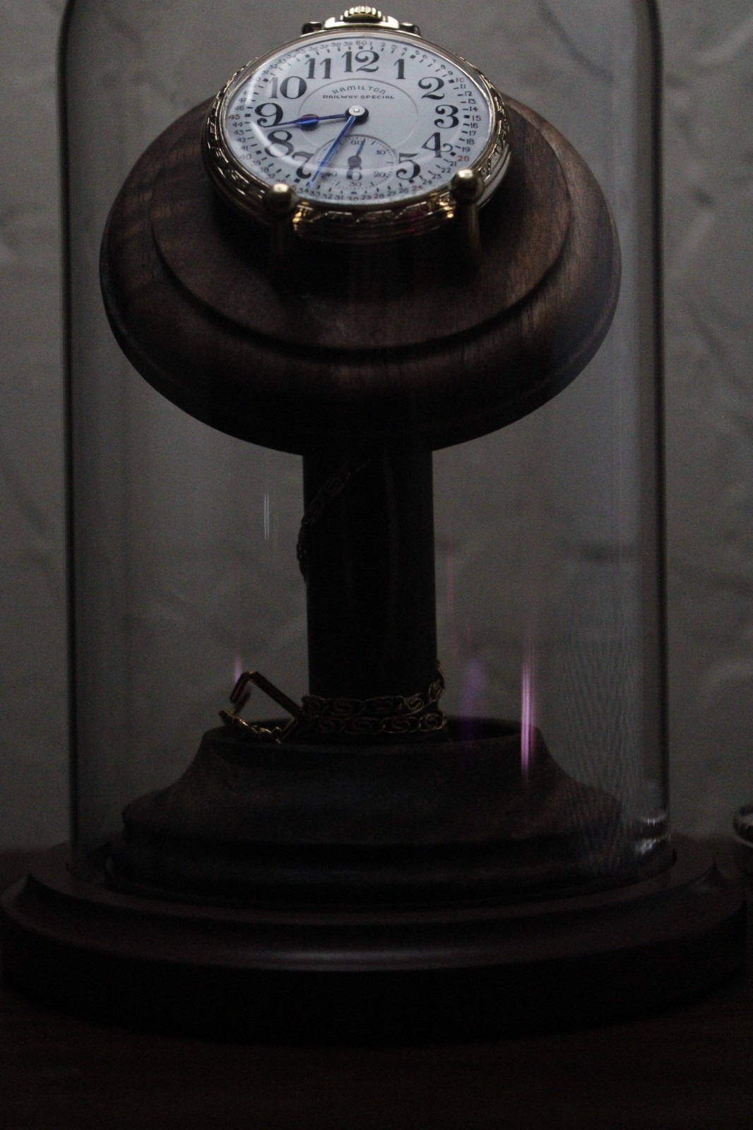 1955 Hamilton 992B 21J Gold Filled 16s Railroad Pocket Watch, Chain and Display