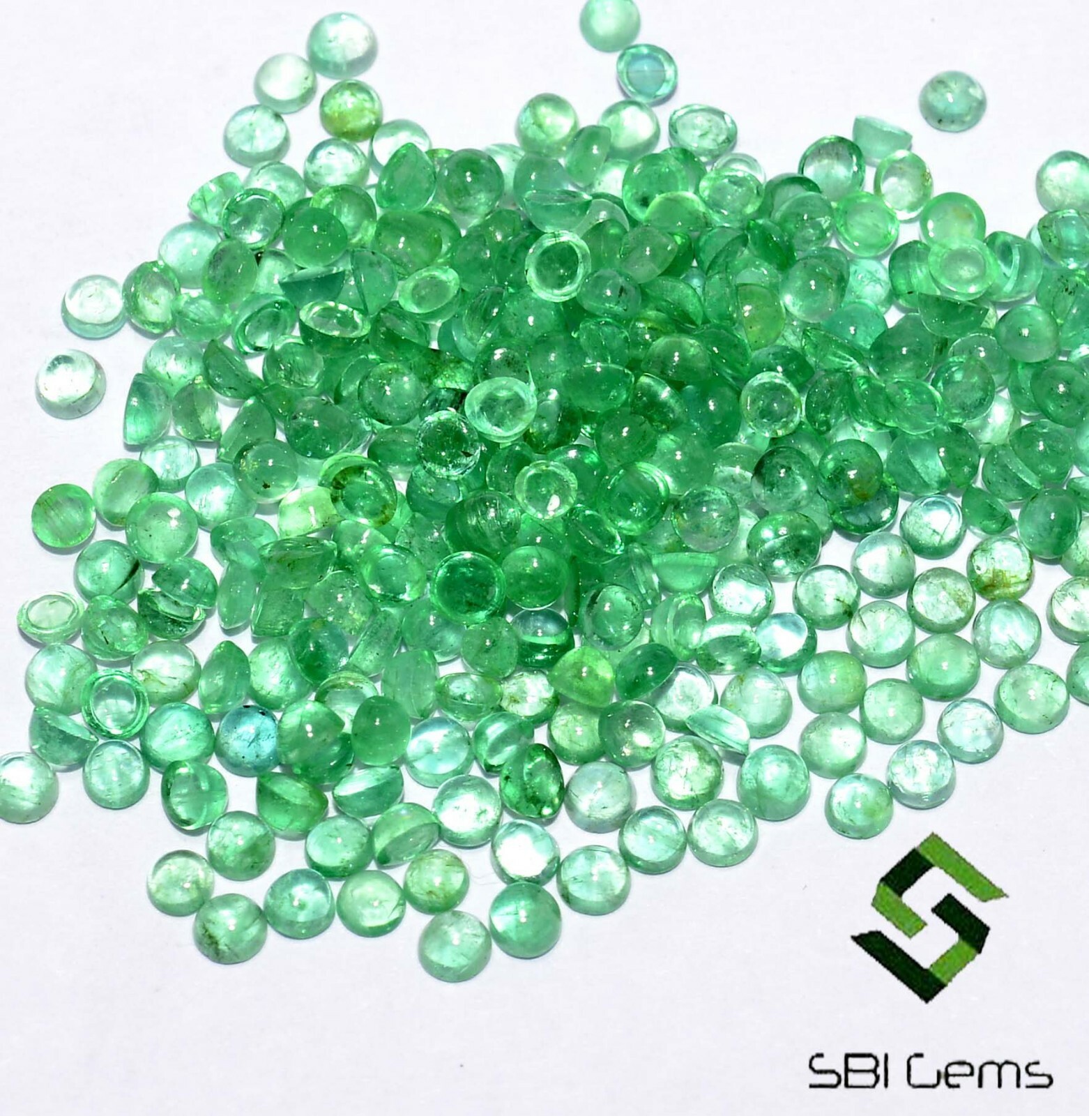 Natural Emerald Round Cabochon 2.50 To 3 mm Lot 335 Pcs Untreated Loose Gemstone