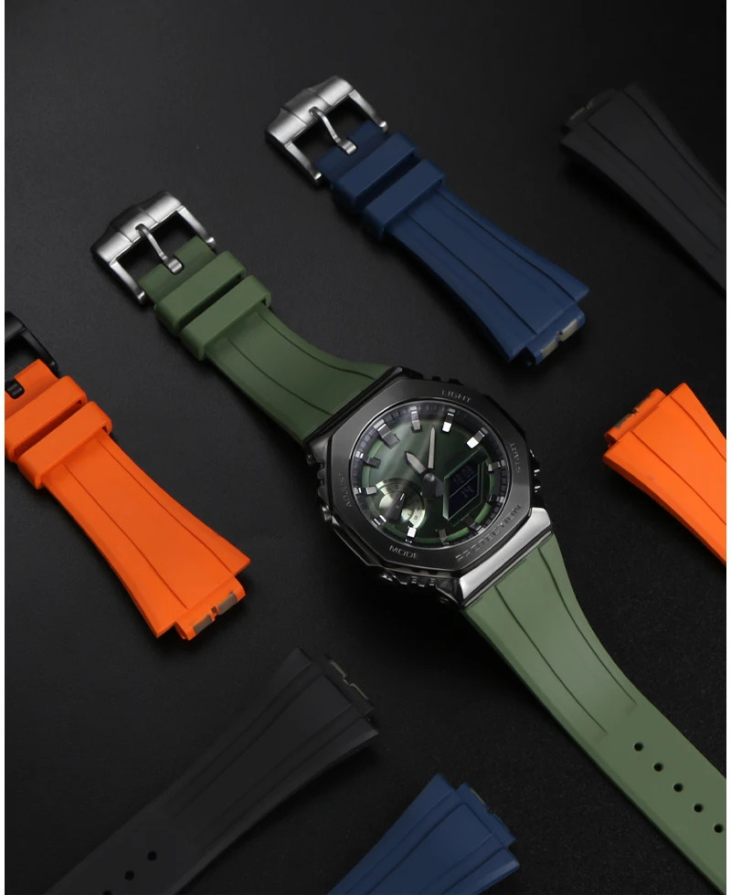 16mm Silicone Watch Band Strap For Casio GM-5600 GA2100 GM2110 Bracelet