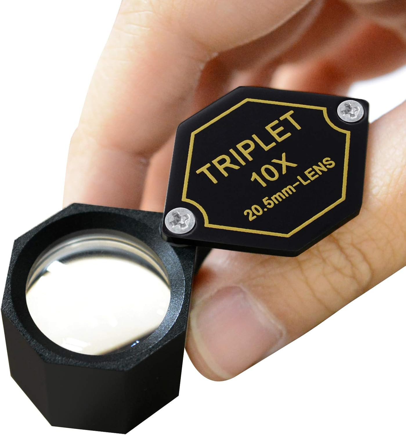 10X Magnifier Jewelry Loupe 20.5Mm Triplet Lens Optical Glass Pocket Gem