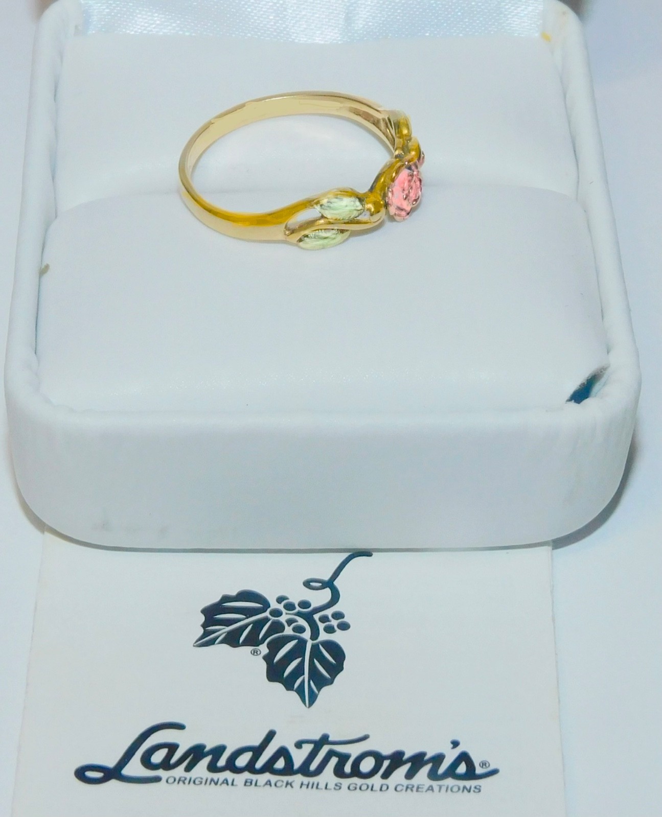 Black Hills Gold 10k Landstrom’s Rose Leaves Ladies Ring Size 6