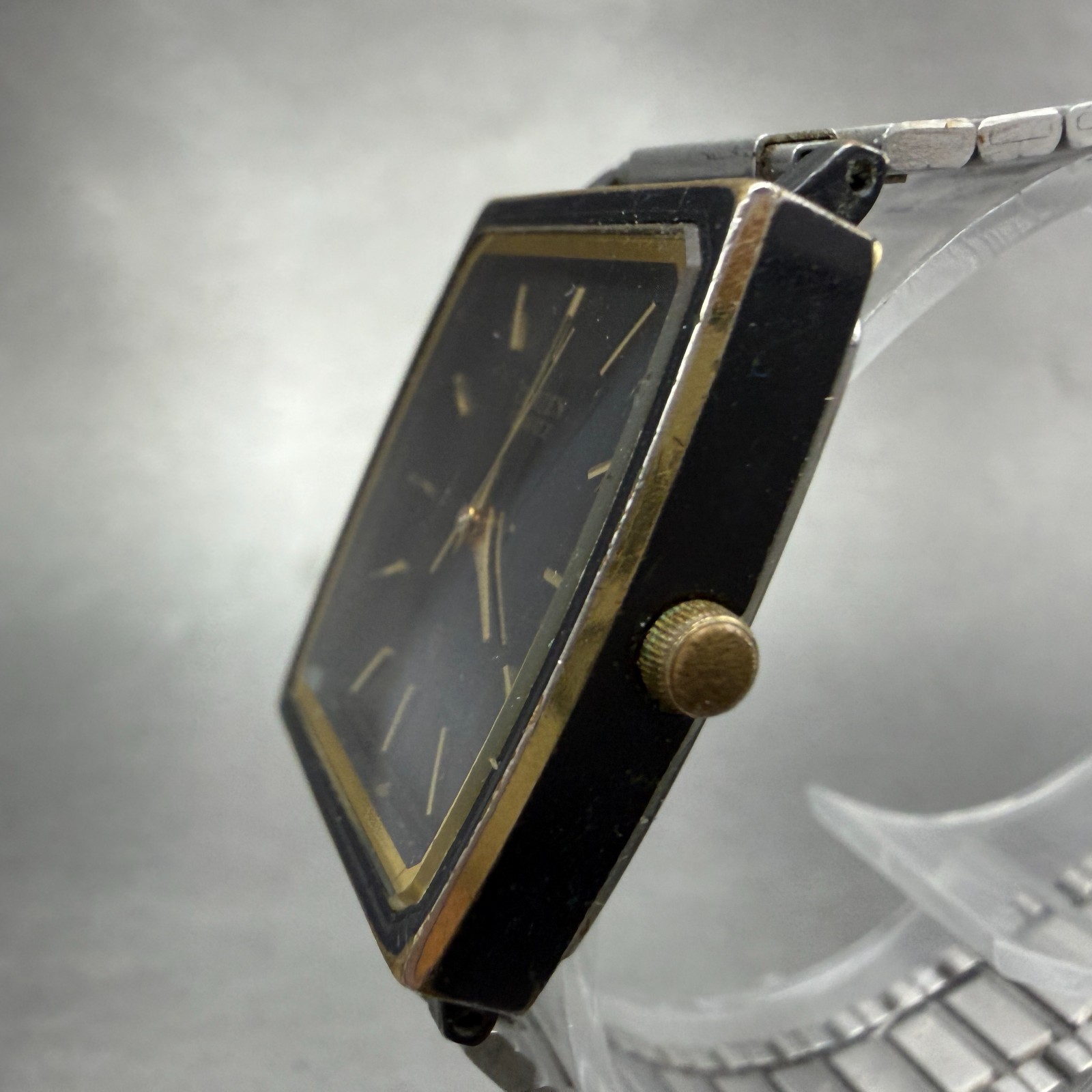 Citizen CQ Tank Watch Men 26mm Black Dial Black & Gold Tone 3630-891309 PARTS
