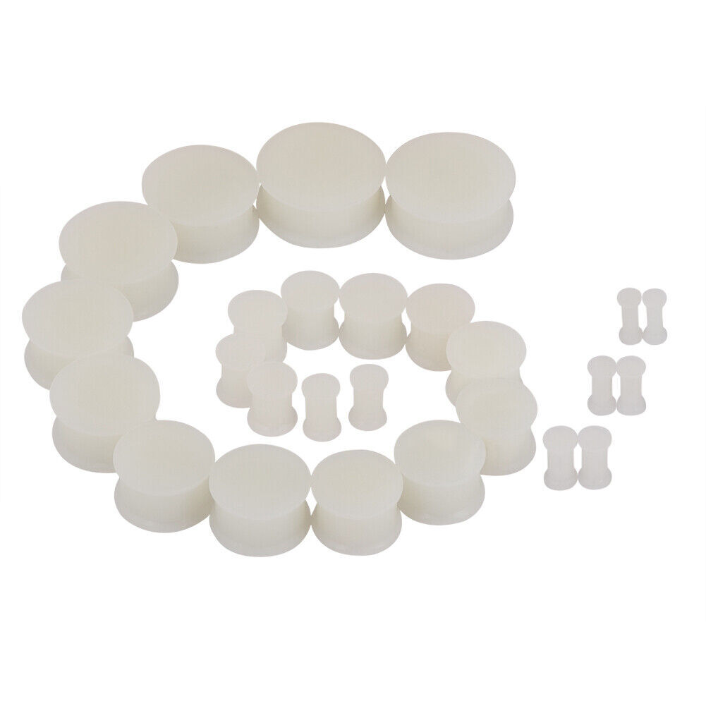 2PCS Ultra Thin Earskin Tunnel Silicone Ear Gauge Hollow Ear Plugs Body Piercing
