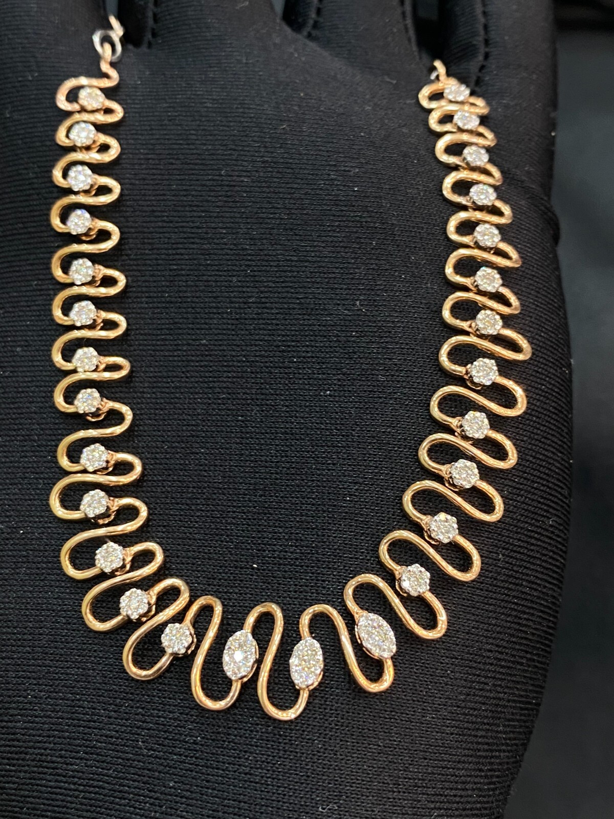 Stunning 1.50 Carats Round Brilliant Cut Natural Diamonds Necklace 14K Rose Gold