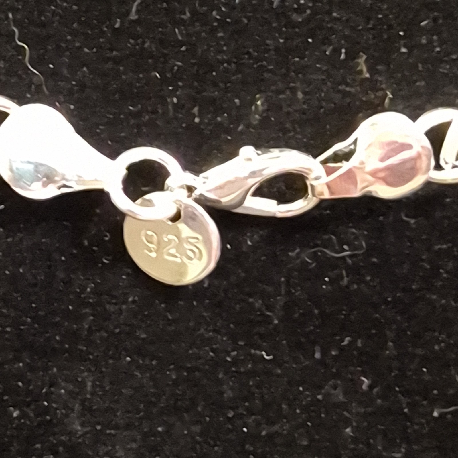 925 Sterling Silver Curb Link Chain Necklace, Lobster Clasp, 55cm, Signed