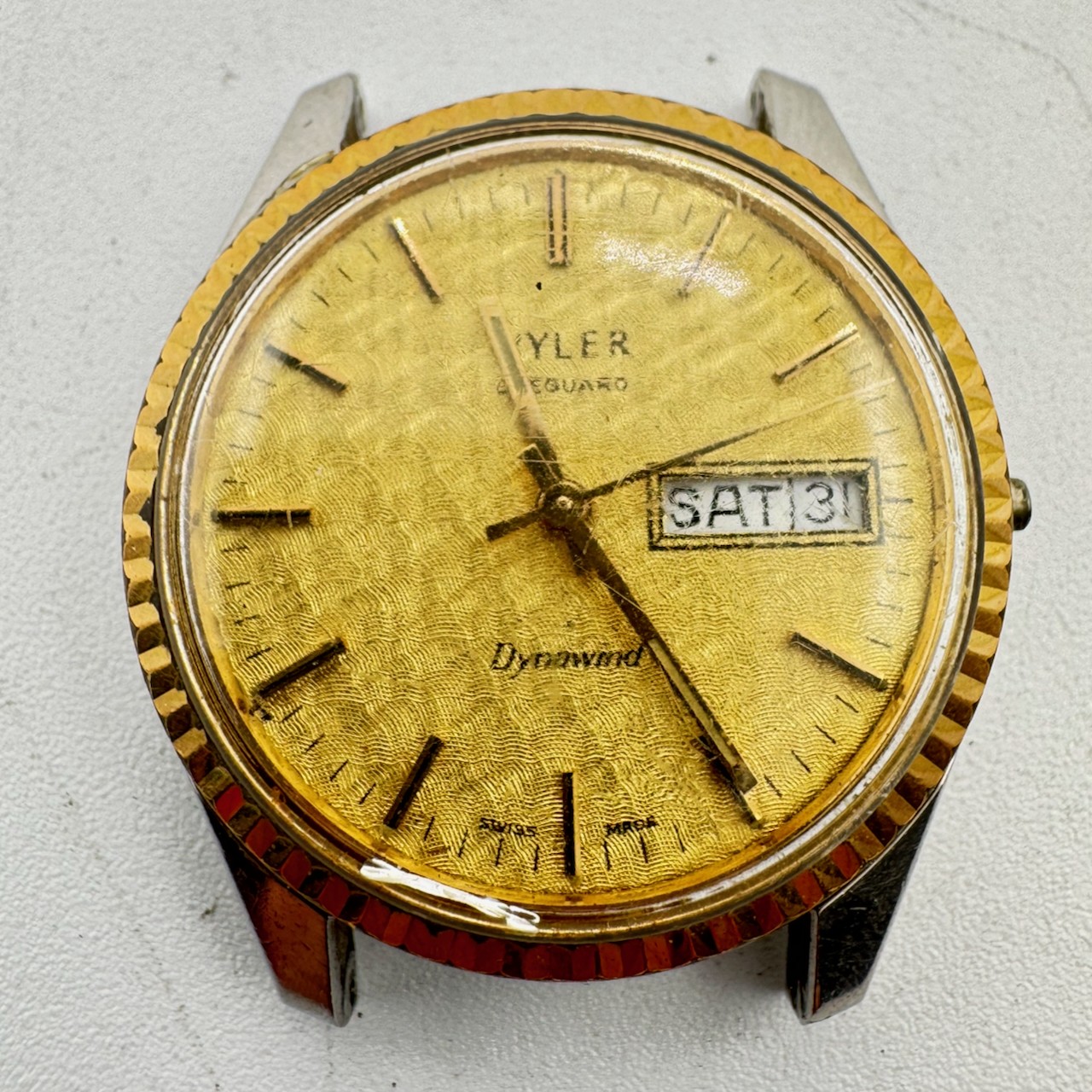 Vintage 34mm Wyler Lifeguard Dynawind Automatic Steel & Gold Tone 3426EL-1200