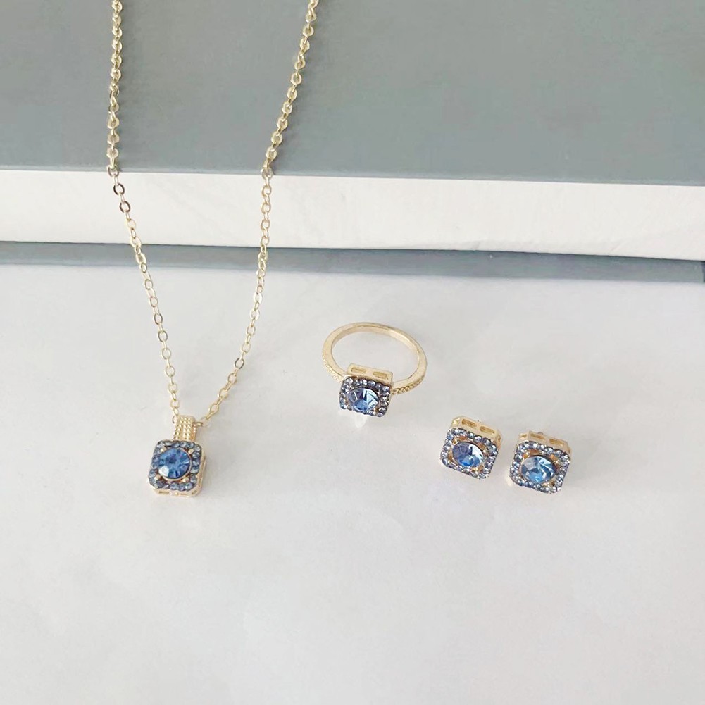 Contemporary Women’s 3pcs Jewelry Set Necklace Ring and Earrings Design