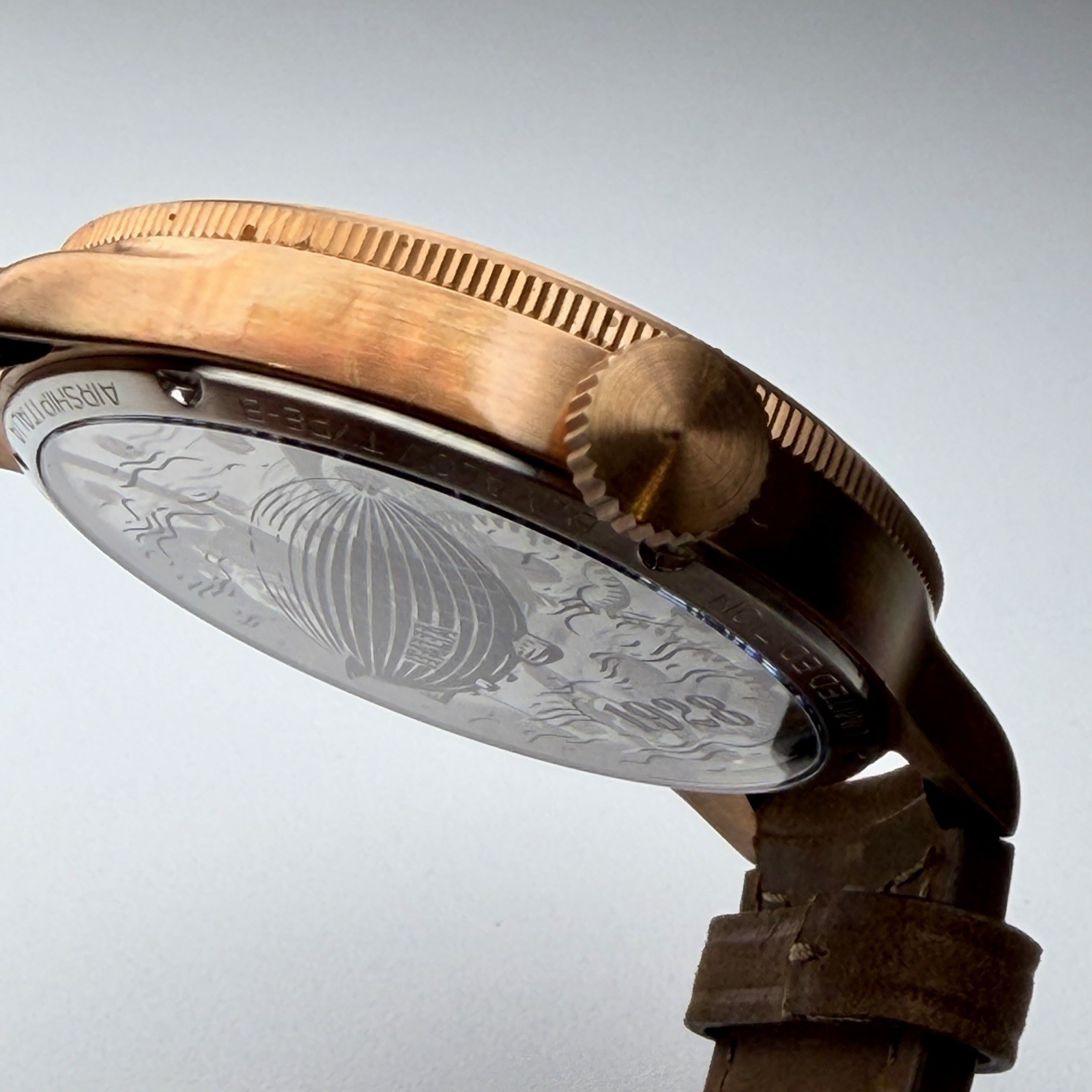 Buyalov Airship Italia Limited Ed. Bronze Type B Sapphire Mens 43mm Manual Watch