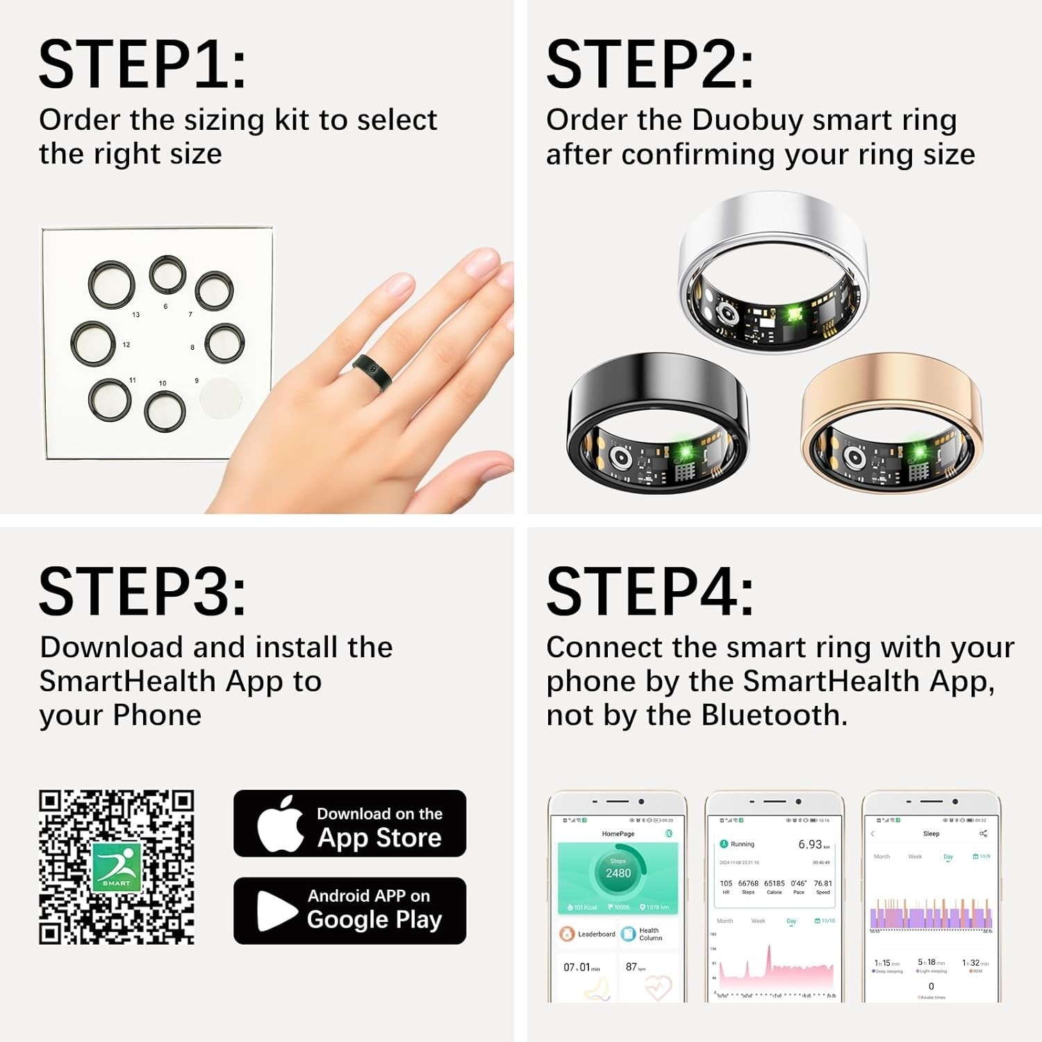 Smart Ring Sizing Kit, 8 Sizes (6-13) for Adults, Sizing Kit Measurement Model