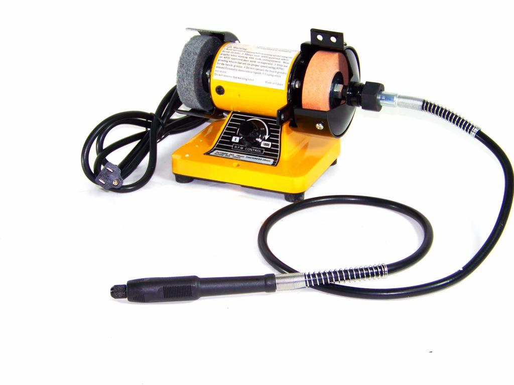 3″ Mini Bench Grinder Rotary Shaft Die Carving Polisher Buffer Variable Speed