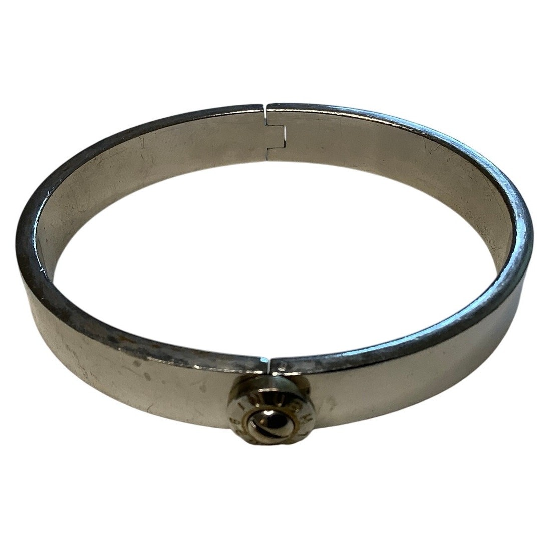 Henri Bendel Women’s Silver Turn Lock Bangle Bracelet Minimalist Vintage A1-19