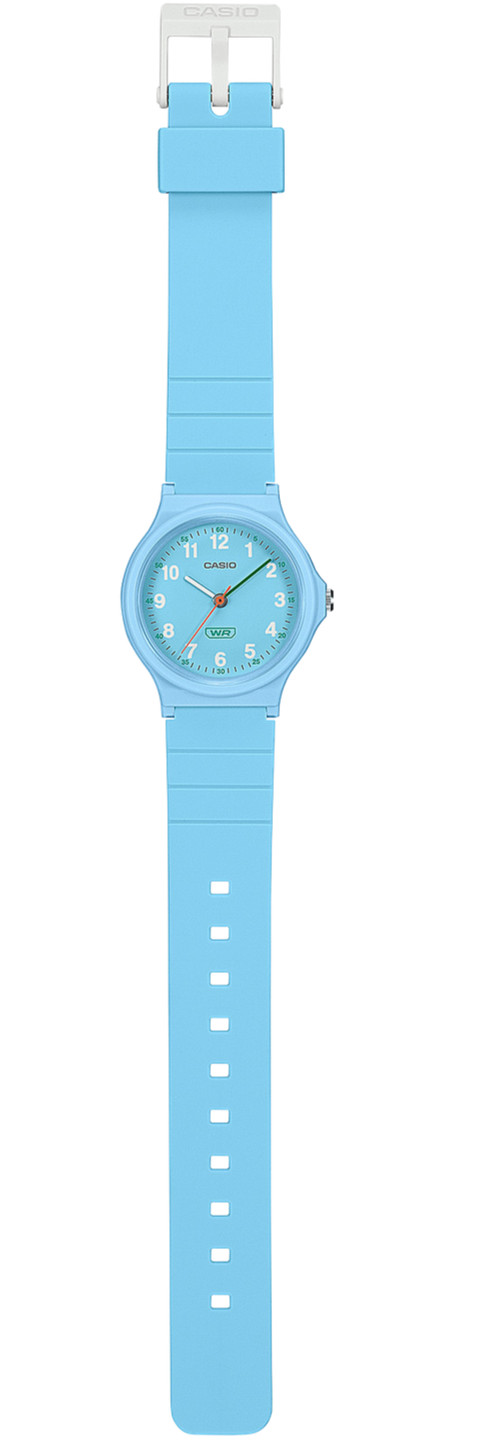 CASIO LQ-24B-2B Blue Analog Watch Water Resistant Lightweight BioResin Band Dial