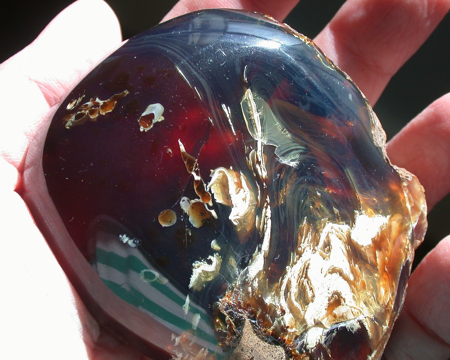 Beautiful BLUE Multicolor AMBER Fossil Gemstone LARGE 132 gram Piece