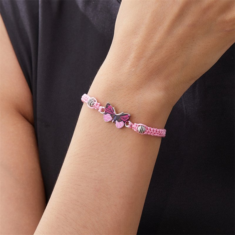 Fashion Braided Butterfly Rope Bracelet Adjustable Bangle Women Men Jewelry Gift