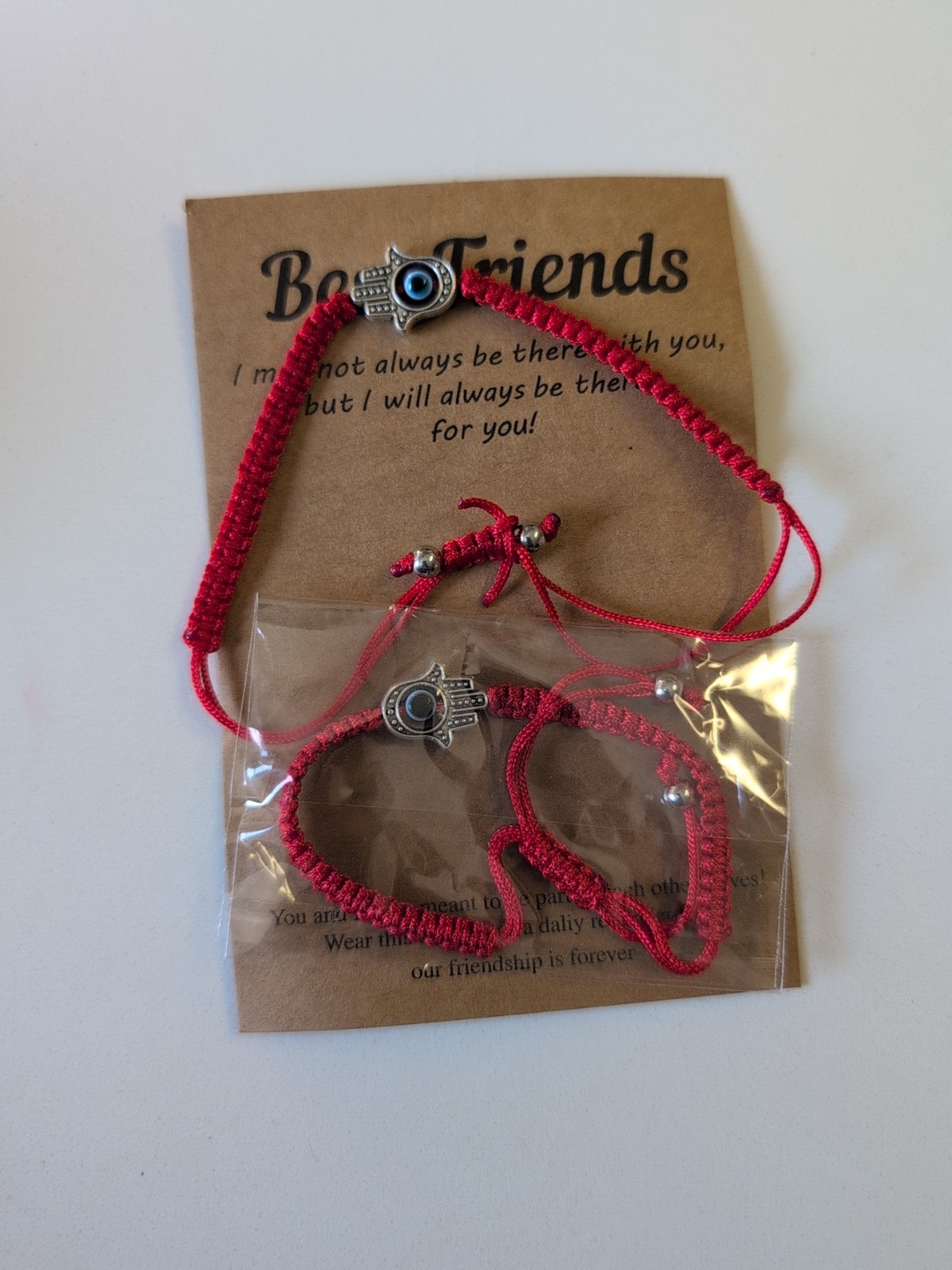 Red String 2Pcs Best Friends Bracelet Best Wishes With Eye A21