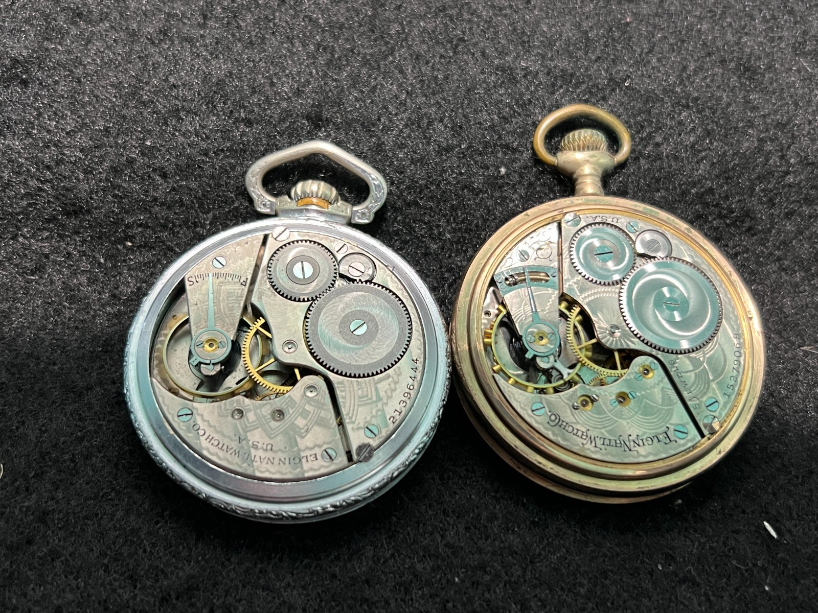 1911 Elgin Gr 313 15J Gold Filled -1919 Elgin Gr291- 191 7 j both runs good