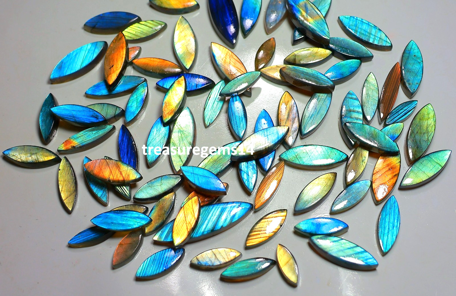 250 Crt WHOLESALE LOT NATURAL MULTI FIRE LABRADORITE MARQUISE CABOCHON GEMSTONE
