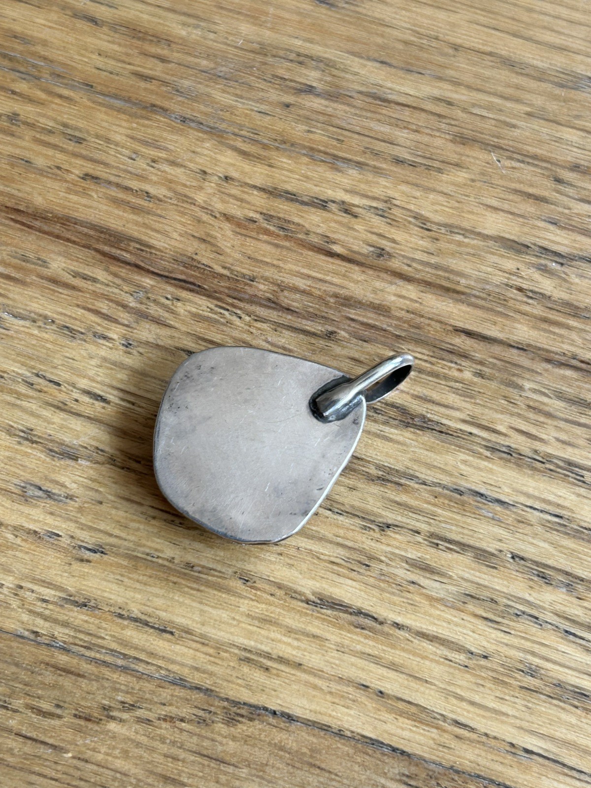 Vintage Sterling Silver Turquoise Petite Handmade Geometric Teardrop Pendant 4g