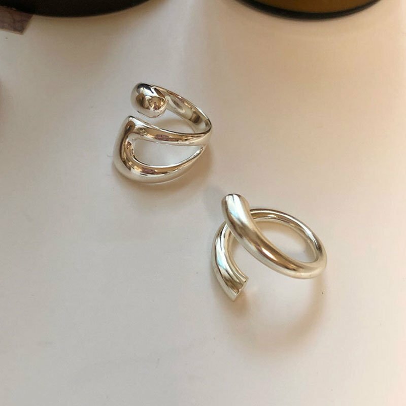 Fashion Silver Irregular Geometric Adjustable Finger Ring Women Jewelry New