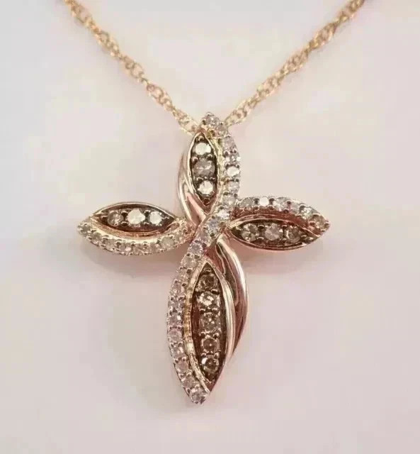 2 Ct Round Cut Simulated Brown Diamond Women’s Pendant 14K Rose Gold Plated