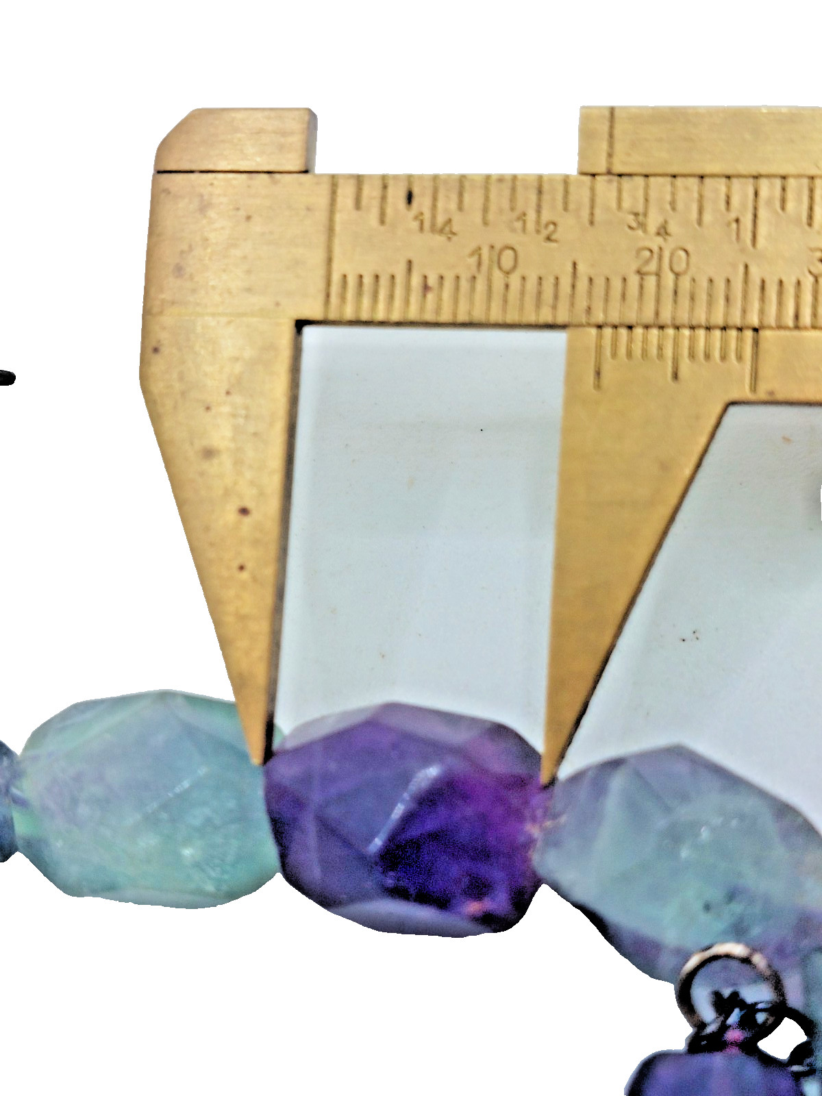 Vtg. Sterling Silver Rainbow Fluorite Faceted Bead Statement Necklace 132g