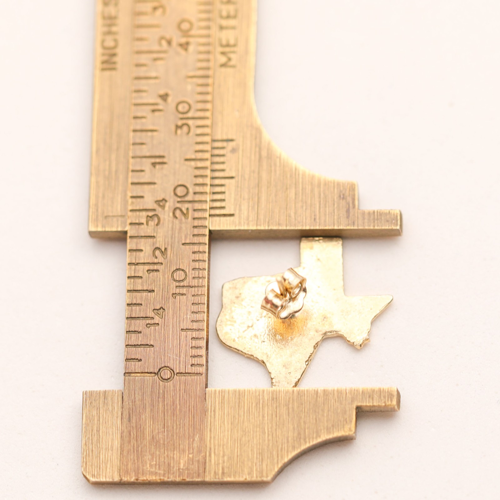 10K Gold Diamond-Cut Map of Texas Stud Earrings Yellow Gold