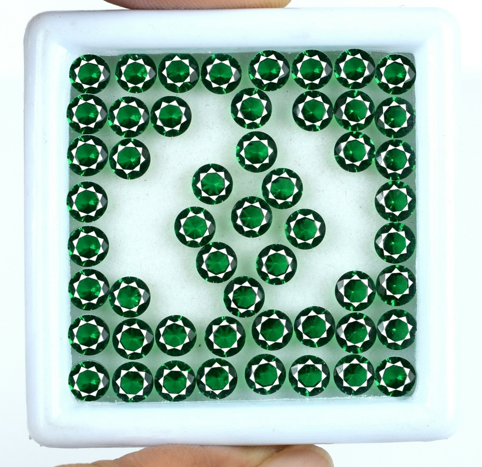 Treated Emerald Gemstone 50 Pcs Lot Natural 10.20 C/3mm Round Certified