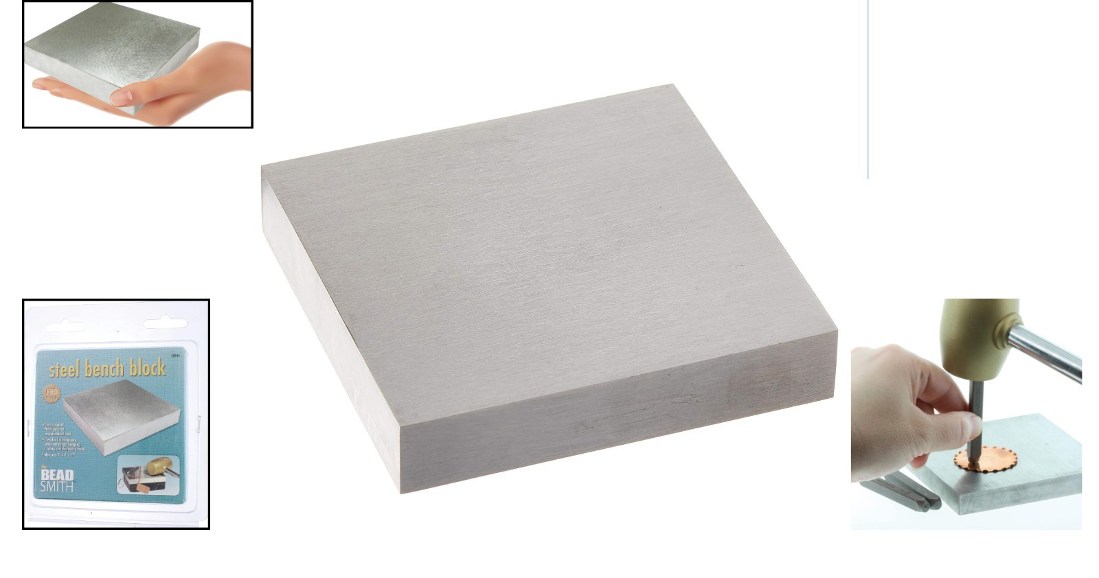 Steel Bench Block 4×4 for Jewelry Making – Scratch Resistant Anvil Tool
