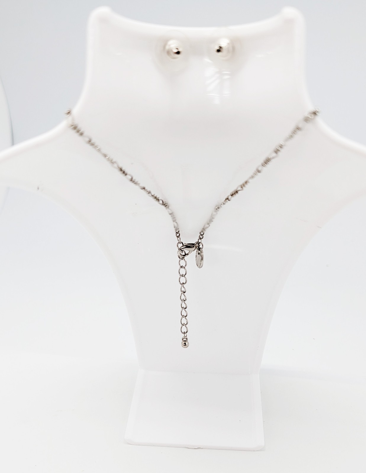 DESIGNER INSPIRED 18 in GLEAR MARQUISE CRYSTAL SILVER VICTORIAN JEWELRY SET NEW