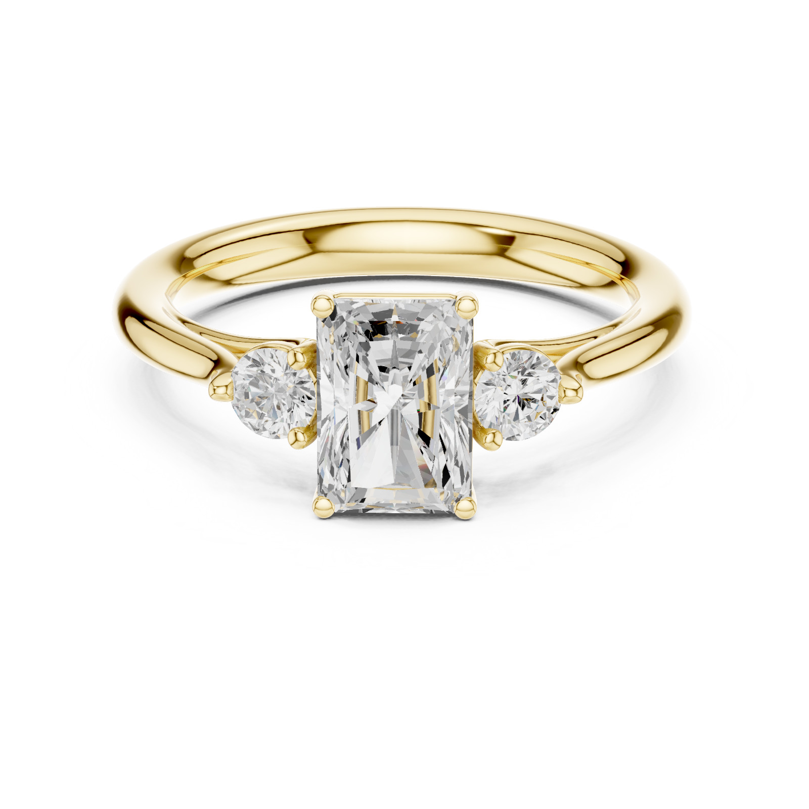 Radiant Certified 1.2 Ct Lab Grown Diamond Wedding Proposal Ring 14K Gold Over