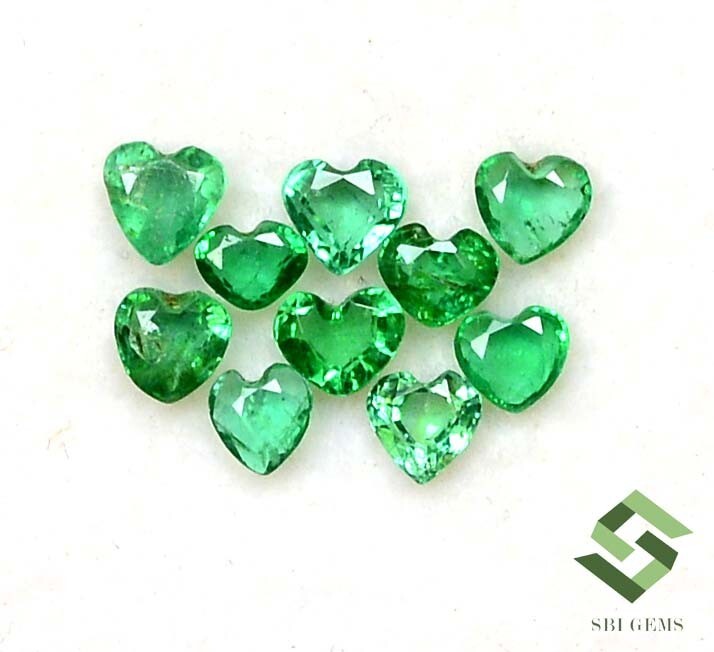 2.50 mm To 3×3 mm Natural Emerald Heart Shape Cut Lot 11 Pcs 0.66 CTS Loose Gems