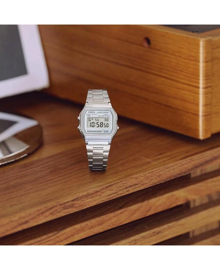 CASIO Men Digital Quartz Casual Watch Classic Dress Silver color Dial Waterproof