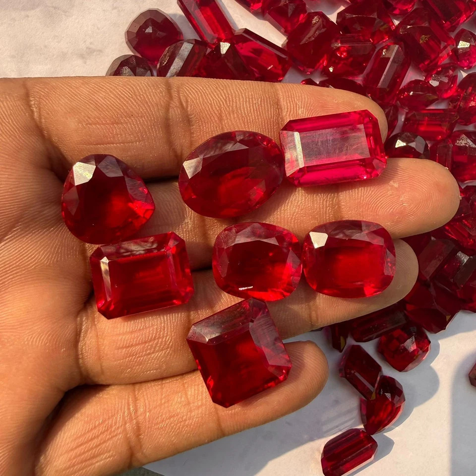 250 Ct 30 Pcs Natural AGL Certified Red Ruby Mix Cut Unheated Loose Gemstone Lot