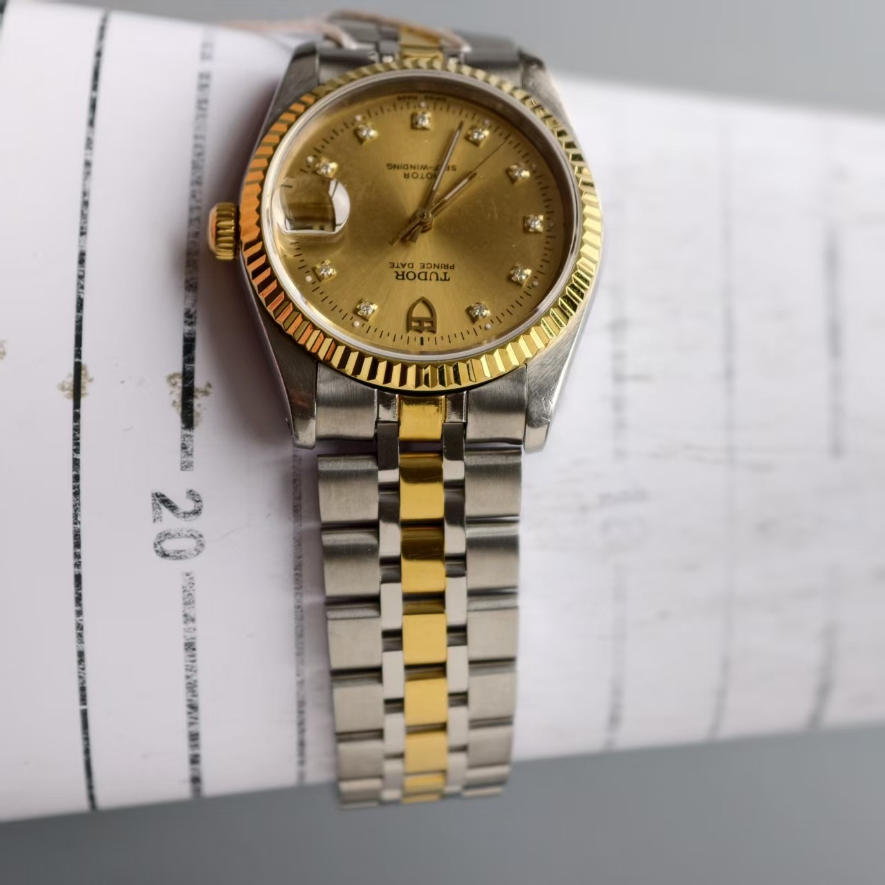 Tudor Gilding Dial Prince Date 74033 Men’sWatch Automatic 34mm Champagne Pointer