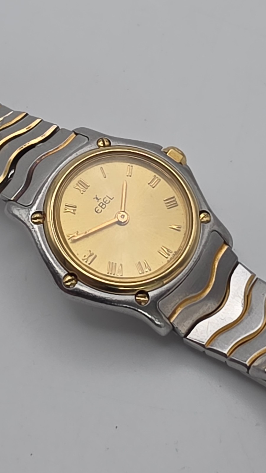 Ebel Classic Wave Lady’s St.Steel/Gold Bracelet Watch with 18ct Gold Bezel.