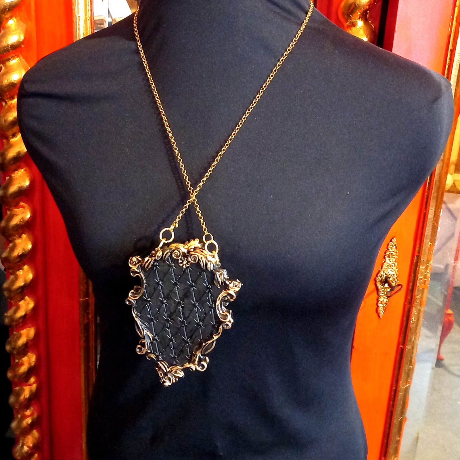 Necklace Vintage Luxury Pendant Jewelry Lucky Charms Bib Art Deco Liberty Spider
