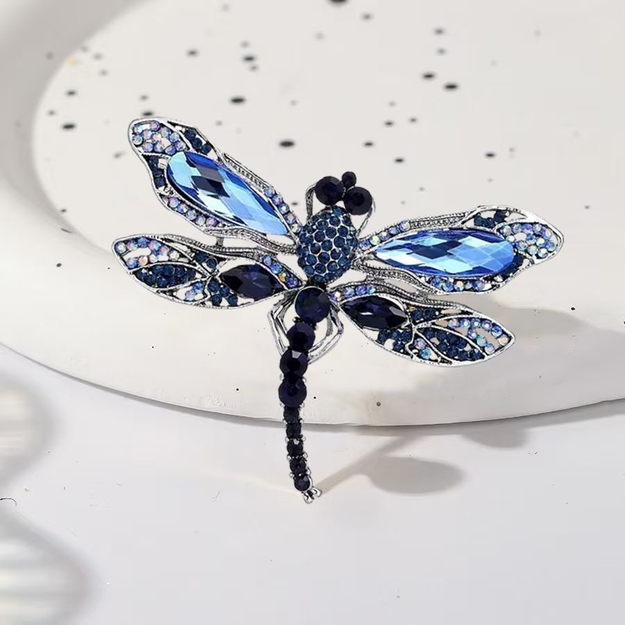 Blue Dragonfly Brooch for Women, Premium Accessory for Coats, Sweaters