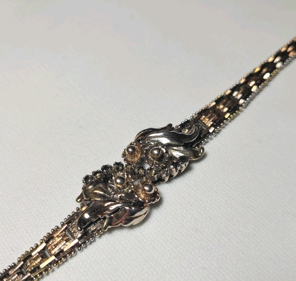 Vintage Sterling 925 ITALY MILOR Tri-Color 7.5″ Riccio Chain Bracelet 20.79gr