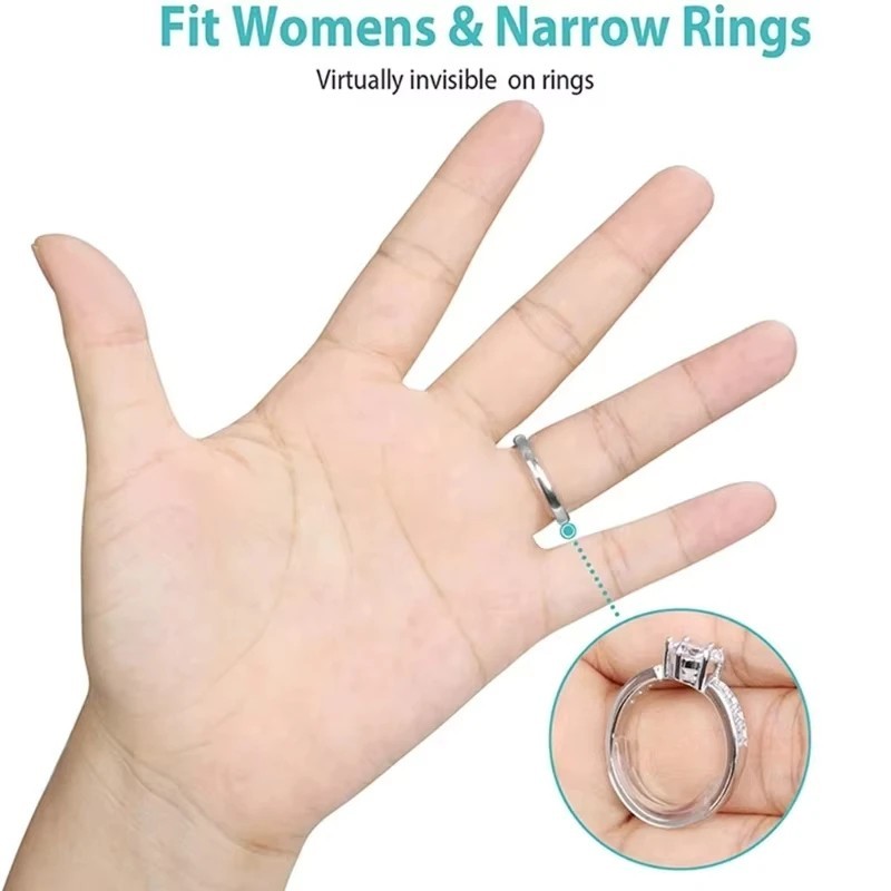 8 Sizes. Clear Silicone Ring Sizer Invisible Adjuster Anti-Loss for Loose Rings.